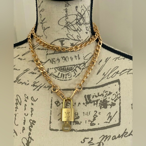 Louis Vuitton Padlock Necklace. Comes with two chains, 32 & 23 inches. #304 lock - Picture 1 of 16